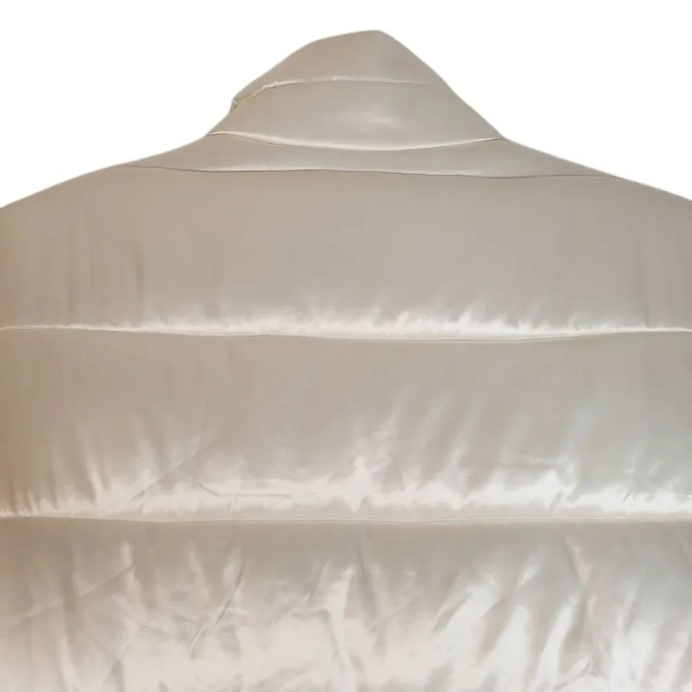 Talbots Striped Quilting Full‎ Zip Sleeveless Puffer Vest Ivory XL